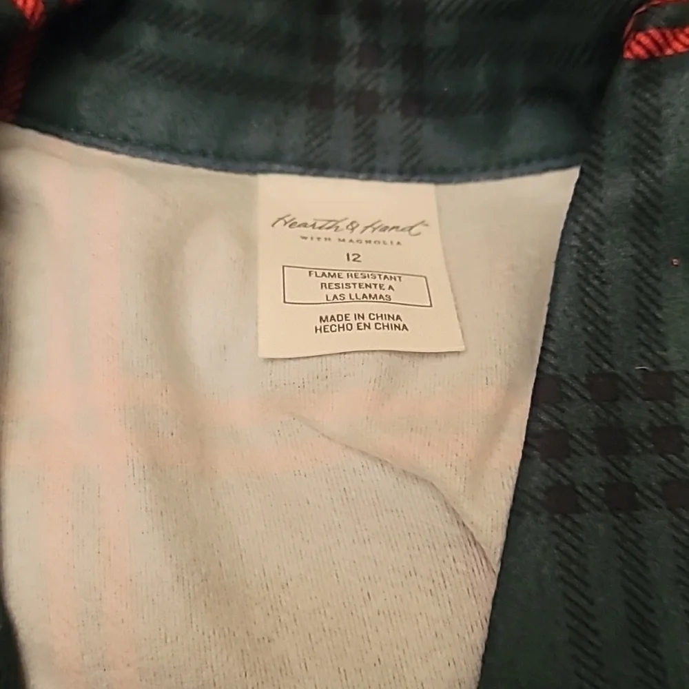 Hearth & Hand Plaid 2pc Pajama Set Green/Red Holiday Christmas NEW! - Picture 4 of 6